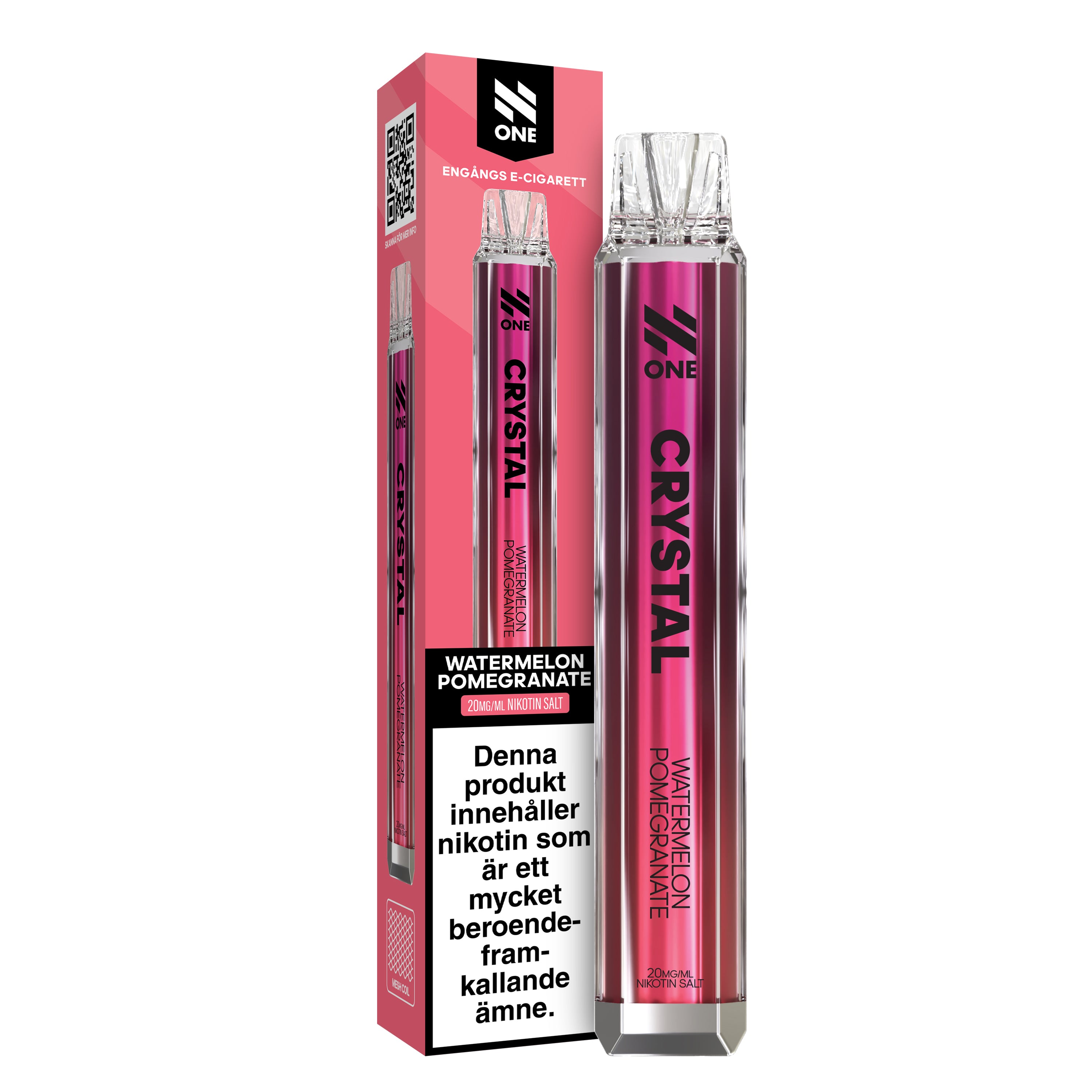 N ONE Crystal Watermelon Pomegranate 20 mg engångsvape