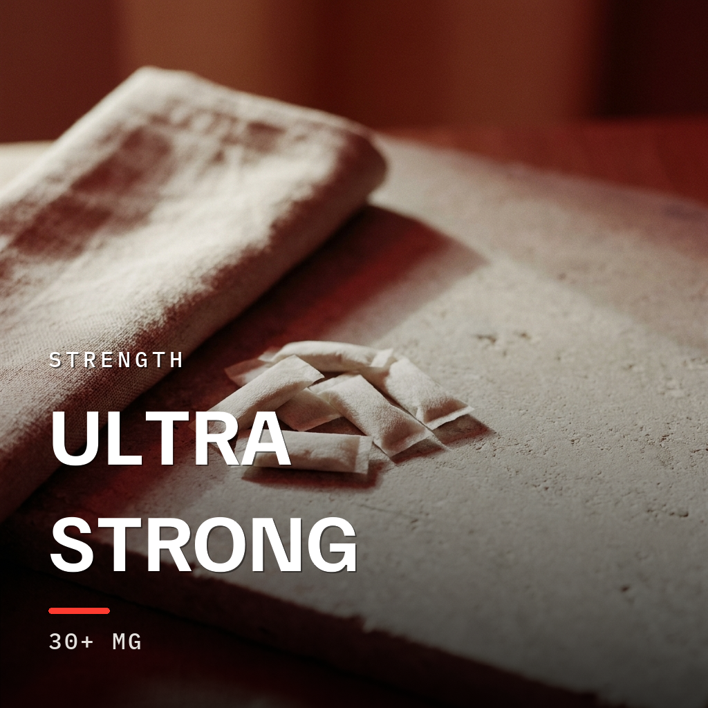 Ultra strong 30 plus mg nicotine pouches